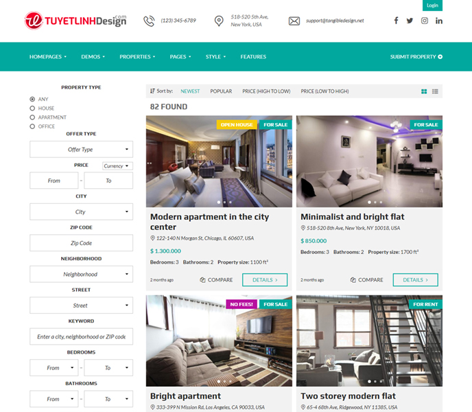 Mẫu Website Bất Động Sản - WDBDS - 7